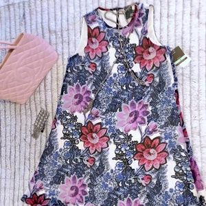 Taylor Sleeveless Floral Chiffon Shift Dress - NWT